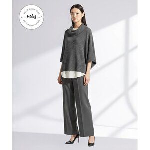 Korye Cowl Neck Dolman Sleeves Oversized Sweater Dark‎ Gray M